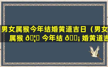 男女属猴今年结婚黄道吉日（男女属猴 🦁 今年结 🐡 婚黄道吉日是哪几天）